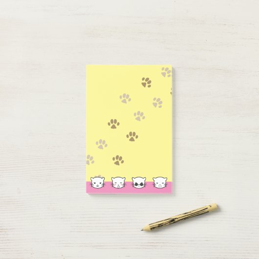 Cat Emoji Art 1 Post-it Klebezettel (Auf Schreibtisch)