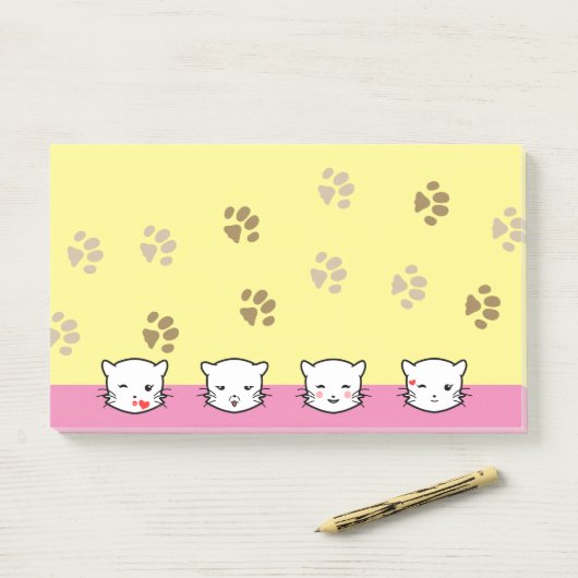 Cat Emoji Art 2 Post-it Klebezettel (Auf Schreibtisch)