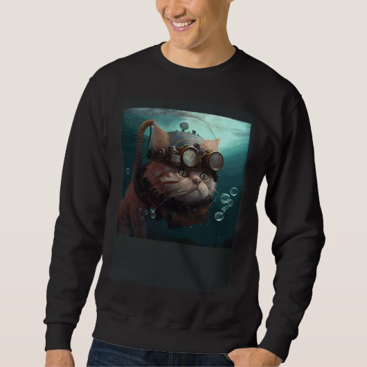 Cat Engineer Underwater Sweatshirt (Vorderseite)