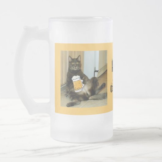 Cat Enjoys A Beer Mattglas Bierglas (Links)
