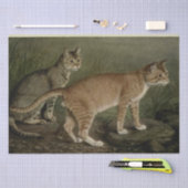 Cat Ephemera Decoupage Brown Orange Tabby Seidenpapier (Handwerk)