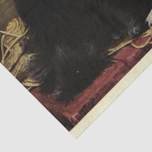 Cat Ephemera Decoupage Schwarz-weiß Perser Seidenpapier (Detail)