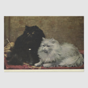 Cat Ephemera Decoupage Schwarz-weiß Perser Seidenpapier