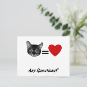 Cat Equals Liebe Postkarte (Stehend Vorderseite)