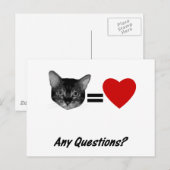 Cat Equals Liebe Postkarte (Vorne/Hinten)