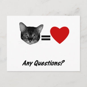 Cat Equals Liebe Postkarte
