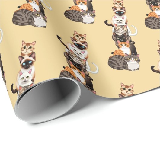 Cat-Er-Pillar Felinturm Geschenkpapier (Rolleneckpunkt)