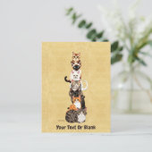 Cat-Er-Pillar Felinturm Postkarte (Stehend Vorderseite)
