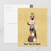 Cat-Er-Pillar Felinturm Postkarte (Vorne/Hinten)