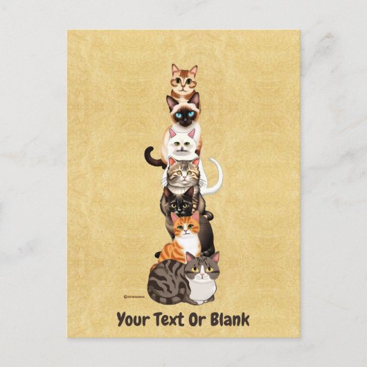 Cat-Er-Pillar Felinturm Postkarte (Vorderseite)