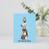 Cat-Er-Pillar Felinturm Postkarte (Stehend Vorderseite)