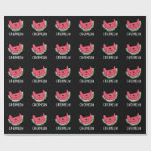 Cat ermelon Funny Cat Watermelon Pun Dark BG Geschenkpapier (Flach)