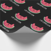 Cat ermelon Funny Cat Watermelon Pun Dark BG Geschenkpapier (Ecke)