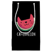 Cat ermelon Funny Cat Watermelon Pun Dark BG Kleine Geschenktüte (Vorderseite)