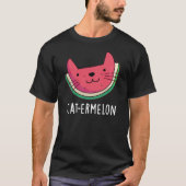 Cat ermelon Funny Cat Watermelon Pun Dark BG T-Shirt (Vorderseite)
