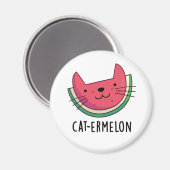 Cat-ermelon Funny Cat Watermelon Pun Magnet (Vorderseite/Rückseite)