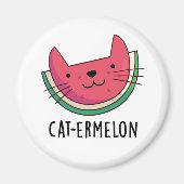 Cat-ermelon Funny Cat Watermelon Pun Magnet (Vorne)