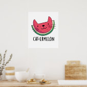 Cat-ermelon Funny Cat Watermelon Pun Poster (Küche)