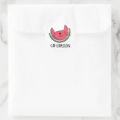 Cat-ermelon Funny Cat Watermelon Pun Runder Aufkleber (Tasche)