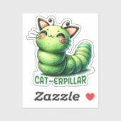 Cat-erpillar Funny Cat Pun Aufkleber (Blatt)