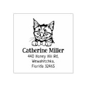 Cat European Kurz Hair Rücksendeadresse Gummistempel (Prägung)