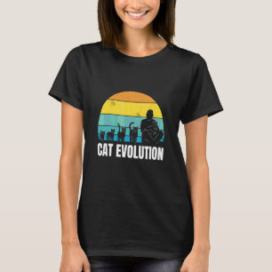 Cat Evolution Cool Retro Spaß Seltsame Bizarre Kun T-Shirt