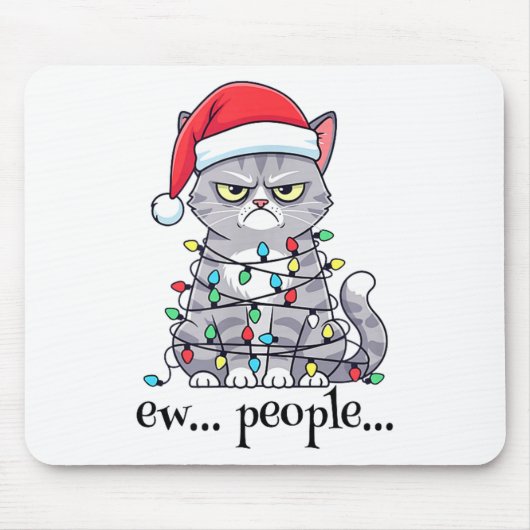 Cat Ew People Adult Humor Mens Womens Introvert An Mousepad (Vorne)