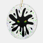 Cat Eyes Blick auf ein Black Blood Weihnachten Keramik Ornament (Links)