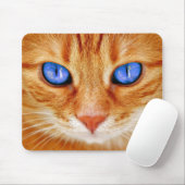 Cat Eyes Cat Eyes Face Tiger Mackerel Red Cat Mousepad (Mit Mouse)