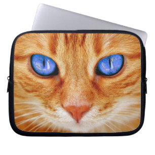Cat Eyes Face Tiger mackerel red Cat Laptopschutzhülle