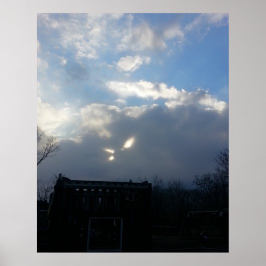 Cat Eyes Fluffy Clouds Poster (Vorne)