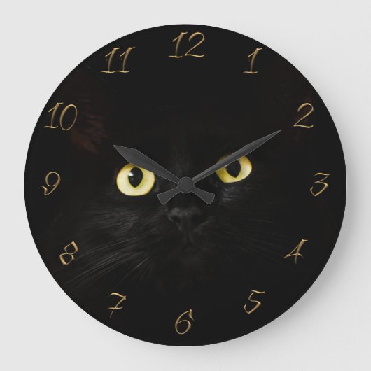 Cat Eyes Große Wanduhr (Vorderseite)