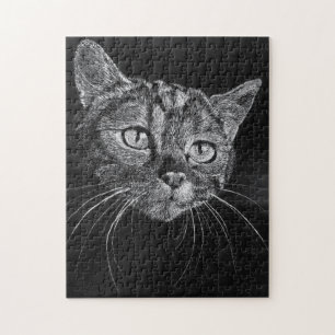 Cat Face ... 11 x 14 Zoll beruhigendes Challenge-P Puzzle