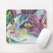Cat Face Art Kitty Mouse Pad Mousepad (Mit Mouse)