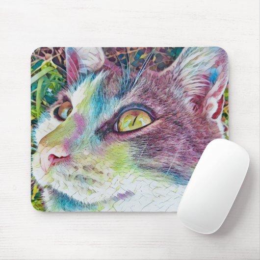 Cat Face Art Kitty Mouse Pad Mousepad (Mit Mouse)