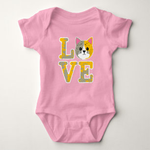 Cat face baby strampler