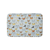 Cat Face Doodle Muster Badematte (Vorderseite)