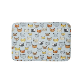 Cat Face Doodle Muster Badematte