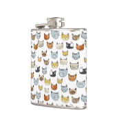 Cat Face Doodle Muster Flachmann (Links)