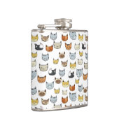 Cat Face Doodle Muster Flachmann (Rechts)