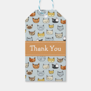 Cat Face Doodle Muster Geschenkanhänger