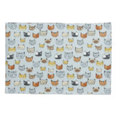 Cat Face Doodle Muster Kissenbezug (Rückseite-Links)