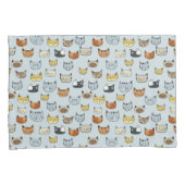 Cat Face Doodle Muster Kissenbezug (Vorderseite-Rechts)