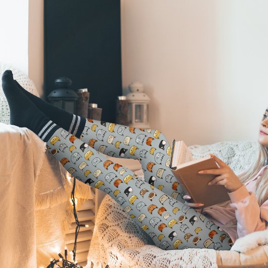 Cat Face Doodle Muster Leggings