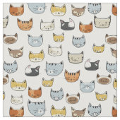 Cat Face Doodle Muster Stoff (Nahaufnahme)