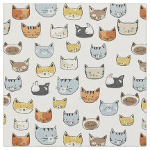 Cat Face Doodle Muster