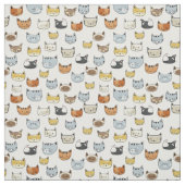 Cat Face Doodle Muster Stoff (Muster)