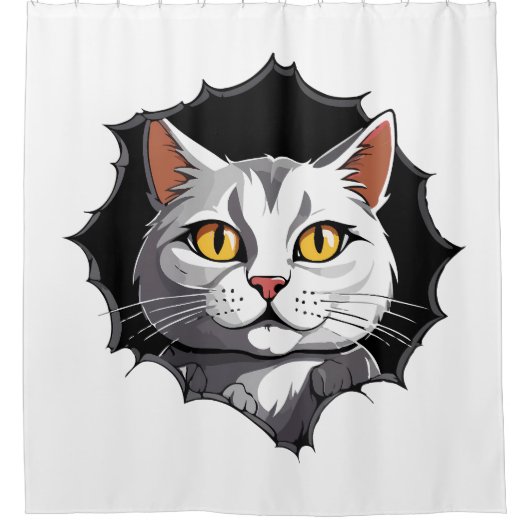 Cat Face Duschvorhang (Vorderseite)