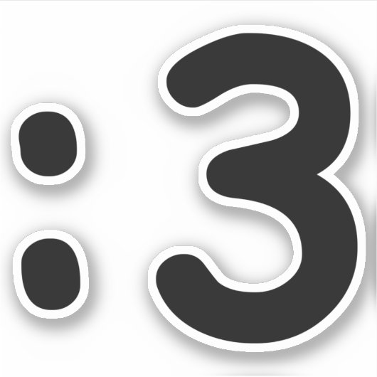 Cat Face Emoticon:3 Aufkleber (Vorderseite)