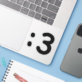 Cat Face Emoticon:3 Aufkleber (Laptop mit iPhone)